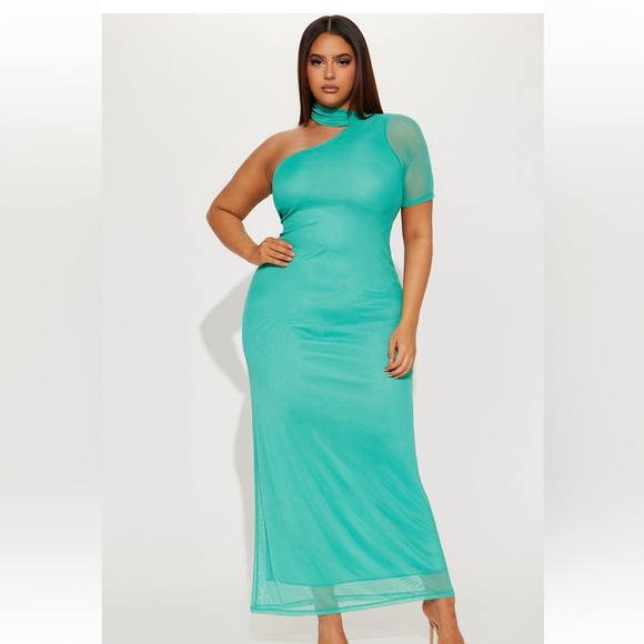 Fashion Nova Vacation Ready Mesh Maxi Dress - Mint - Picture 4 of 5